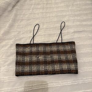 Urban Outfitters Black and Brown Checkered Top